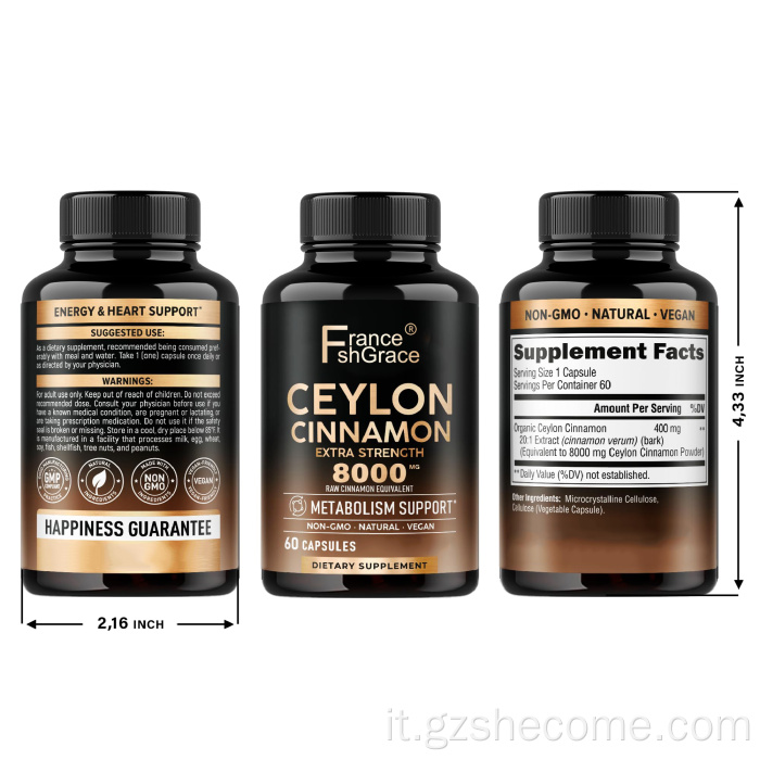 Ceylon Organic Ceylon Cinnamon Glutine Free Cinnamon Capsules